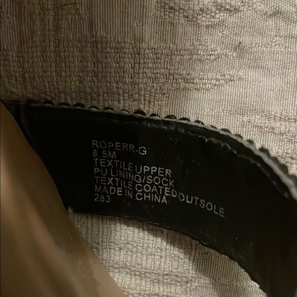 Gold and Black Wedges with Textured Gold Strap - Picture 2 of 4